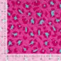 Preview: Doubleface Baumwoll Stepper - Leo Blumen - pink/türkis