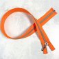 Preview: Reißverschluss - teilbar - 90 cm - orange/silbergrau metallisiert