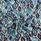 Preview: Viskosesatin - matt - Retro Mosaik - denim