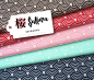 Preview: RESTSTÜCK 1,90m !!! - Bio Jacquard - Seigaiha - Col.04 - meringa/verdino - Sakura - Hamburger Liebe