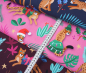 Preview: RESTSTÜCK 1,00m !!! - Bio Sweat - Leo Wild - Col. 1 navy - Wild Xmas - Hamburger Liebe - Albstoffe