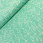 Preview: RESTSTÜCK 1,90m !!! - Bio Jacquard - Seigaiha - Col.04 - meringa/verdino - Sakura - Hamburger Liebe