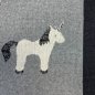 Preview: Strickstoff Jacquard - Einhorn Glitzer grau