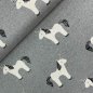 Preview: Strickstoff Jacquard - Einhorn Glitzer grau