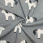 Preview: Strickstoff Jacquard - Einhorn Glitzer grau