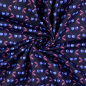 Preview: RESTSTÜCK 0,90m !!! - Baumwolle Twill Druck laminiert - Very Cherry - navy - In my Garden - Hamburger Liebe