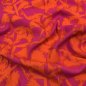 Preview: Viskose Crepe - Frosted Flowers - fuchsia/orange