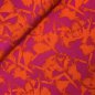 Preview: Viskose Crepe - Frosted Flowers - fuchsia/orange