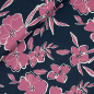 Preview: RESTSTÜCK 1,80m !!! - Viskose Twill - Flower Yara - blue navy/violett