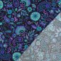 Preview: Viskose mit LENZING™ ECOVERO™ Fasern - Ivette Flowers - schwarz/türkis