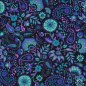 Preview: Viskose mit LENZING™ ECOVERO™ Fasern - Ivette Flowers - schwarz/türkis