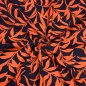 Preview: RESTSTÜCK 50cm !!! - Viskose - Leaves Night - dark navy/coral