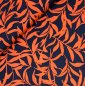 Preview: RESTSTÜCK 50cm !!! - Viskose - Leaves Night - dark navy/coral