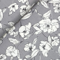 Preview: RESTSTÜCK 1,50m !!! - Viskose Leinen - White Flowers - grey