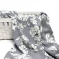Preview: RESTSTÜCK 1,50m !!! - Viskose Leinen - White Flowers - grey