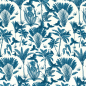 Preview: RESTSTÜCK 1,00m !!! - Viskose Popeline - Henni - blue/offwhite