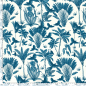 Preview: RESTSTÜCK 1,00m !!! - Viskose Popeline - Henni - blue/offwhite
