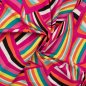 Preview: Viskosesatin - matt - Retro Waves - fuchsia