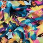 Preview: Viskosesatin - matt - Blütenrausch - fuchsia/petrol