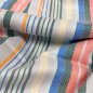 Preview: Viskose - Streifen Lurex - blau/koralle