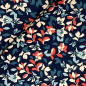 Preview: RESTSTÜCK 0,80m !!! - Viskosestretch - Flower Iris - navy