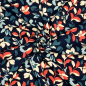 Preview: RESTSTÜCK 1,60m !!! - Viskosestretch - Flower Iris - navy