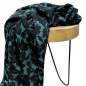 Preview: RESTSTÜCK 1,60m !!! - Viskose Twill - Black Flowers Morticia - petrol