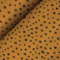 Preview: Viskosejersey - Dots - ocker/navy