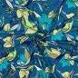 Preview: Viskosejersey - Florina Flowers - petrol