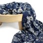 Preview: RESTSTÜCK 0,60m !!! - Viskosejersey - Zarte Blumen - marine