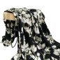 Preview: Viskosesatin - matt - Flower Ria - schwarz
