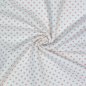 Preview: Waffelpique - Herzen - Frottee Rückseite - weiß mit Herz rosa