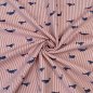 Preview: Baumwoll Popeline - Whales Stripes - red
