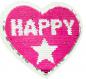 Preview: Applikation - Wendepailletten - Herz - Happy Girl - Aufnäher