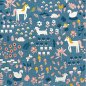 Preview: RESTSTÜCK 0,60m !!! - Bio Jersey - Tierwiese - blau