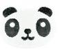 Preview: Applikation - Wendepailletten - Panda - Weiß - Aufnäher