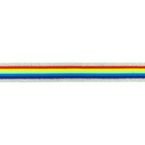 Glam Stripes - unelastisch - 2,5 cm - Regenbogen glitzer