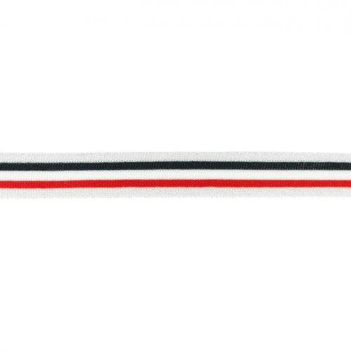 Glam Stripes - unelastisch - 2,5 cm - silber glitzer/schwarz/weiß/rot
