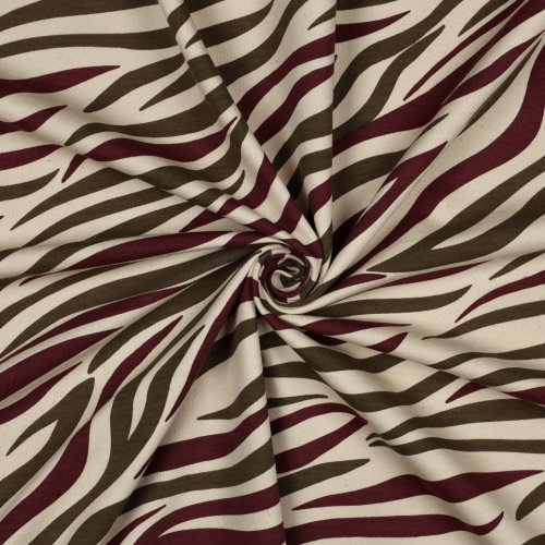 Preview: Sweat - Zadok Zebra - khaki/ecru/bordeaux