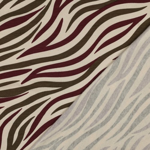 Preview: Sweat - Zadok Zebra - khaki/ecru/bordeaux