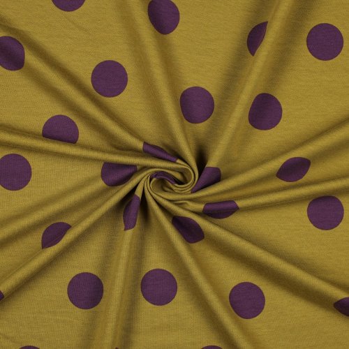 French Terry - Big Dots - dark ochre