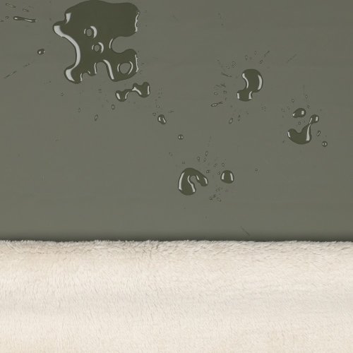 RESTSTÜCK 0,60m !!! - Outdoor Jackenstoff mit Plüschabseite - Mik - khaki