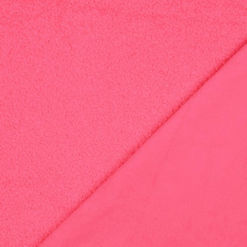 Preview: RESTSTÜCK 0,40m !!! - Double Sided - Teddy Fleece - pink neon