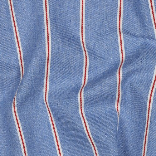 Preview: Baumwoll Denim - Big Stripes - light blue