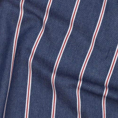 Preview: Baumwoll Denim - Big Stripes - dark blue