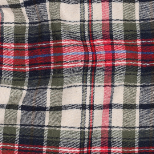 Preview: Flanell - Idan Karo - rot/olive/dunkelblau