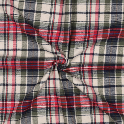 Flanell - Idan Karo - rot/olive/dunkelblau