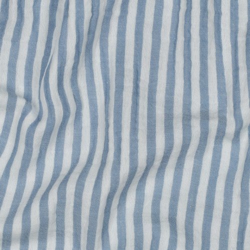 Musselin - Piero Streifen - garngefärbt - hellblau/weiß