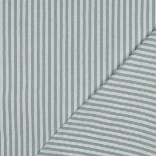 Preview: Musselin - Piero Streifen - garngefärbt - mint/weiß