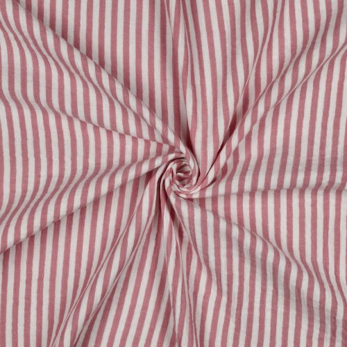 Preview: Musselin - Piero Streifen - garngefärbt - rosa/weiß